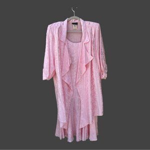 Samantha Black Blush 3/4 Sleeves Sheath Mother of The Bride Dress Sz 18